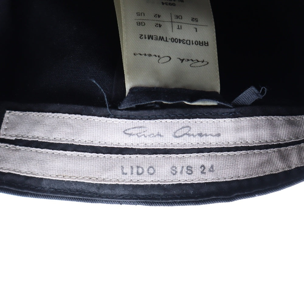 Rick Owens(リックオウエンス) 24SS OWENSCORP 刺繍ベースボールキャップ ブラック RR01D3400-TWEM12