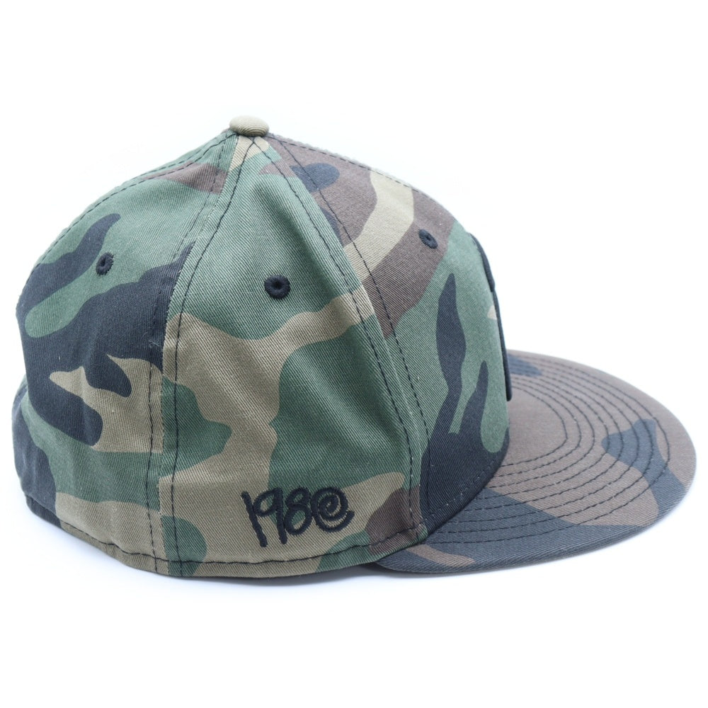 STUSSY(ステューシー) ×Newera Curly S 59FIFTY ニューエラ カーリーSロゴ刺繍 ベースボールキャップ カモフラ グリーン