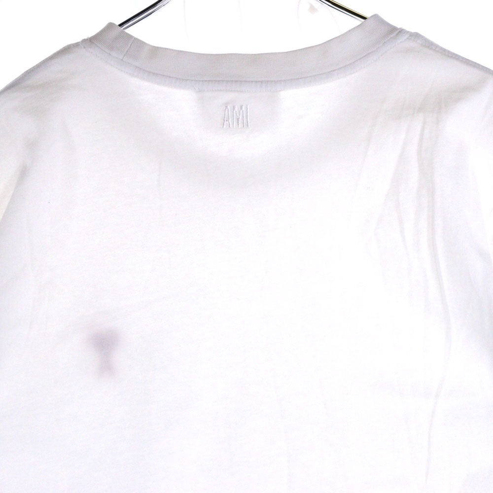 ami paris(アミパリス) Logo T-shirts 刺繍ロゴ Tシャツ 半袖カットソー ホワイト