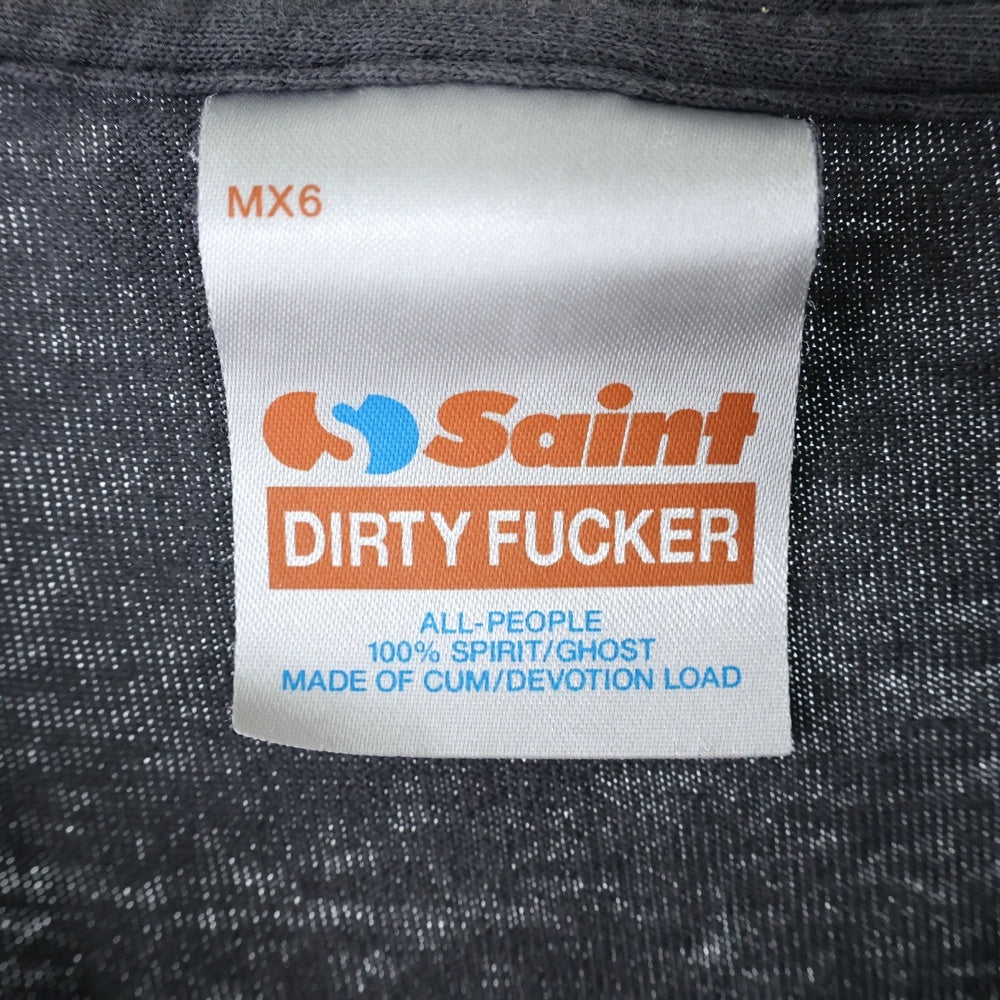 SAINT MICHAEL(セントマイケル) 25SS DEVIL DADDY SS TEE デビルダディ ヴィンテージ加工半袖Tシャツ クルーネックカットソー ブラック