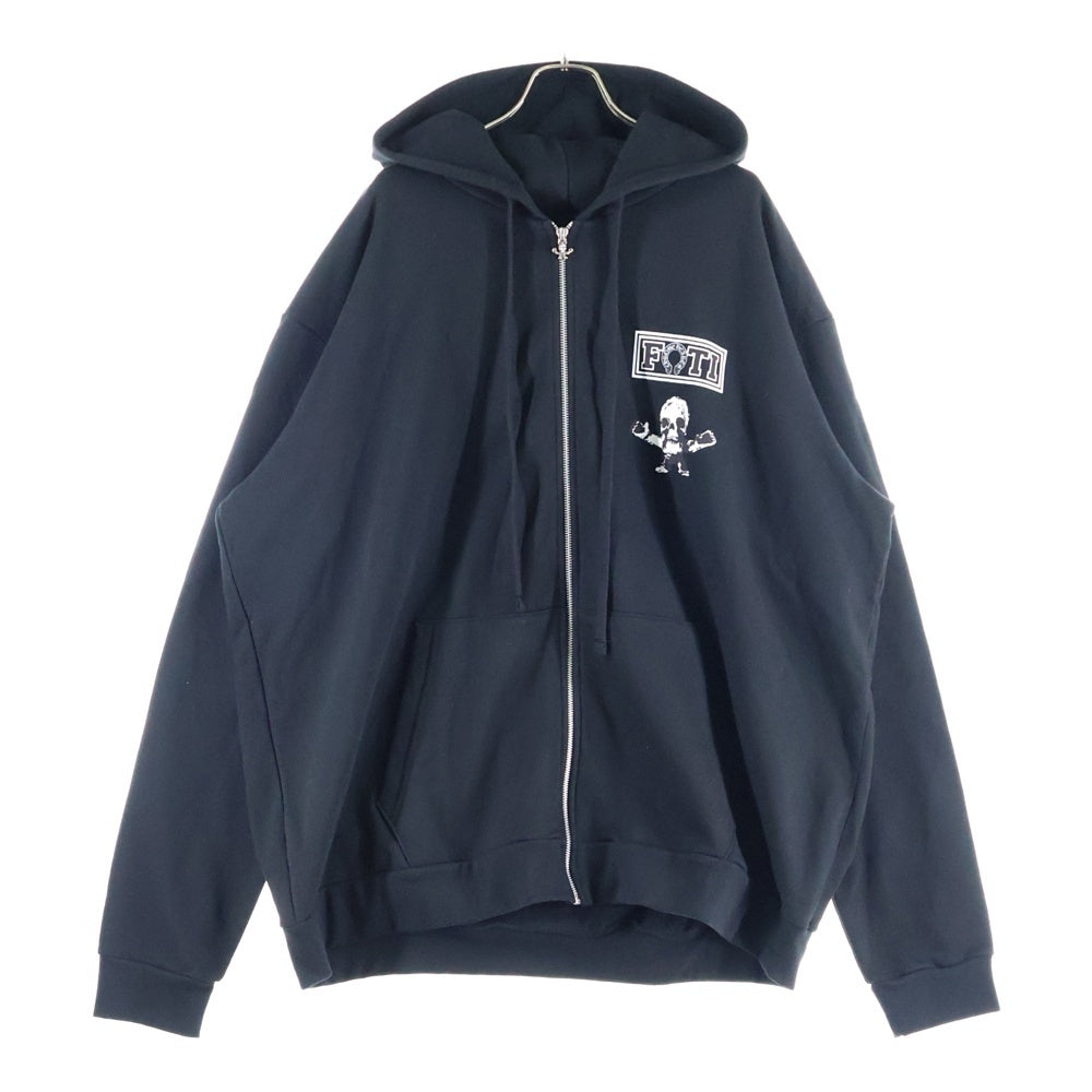 CHROME HEARTS(クロムハーツ) FOTI HOODIE ZIP ジップフォティ バックフォティプリント ジップアップパーカー ブラック