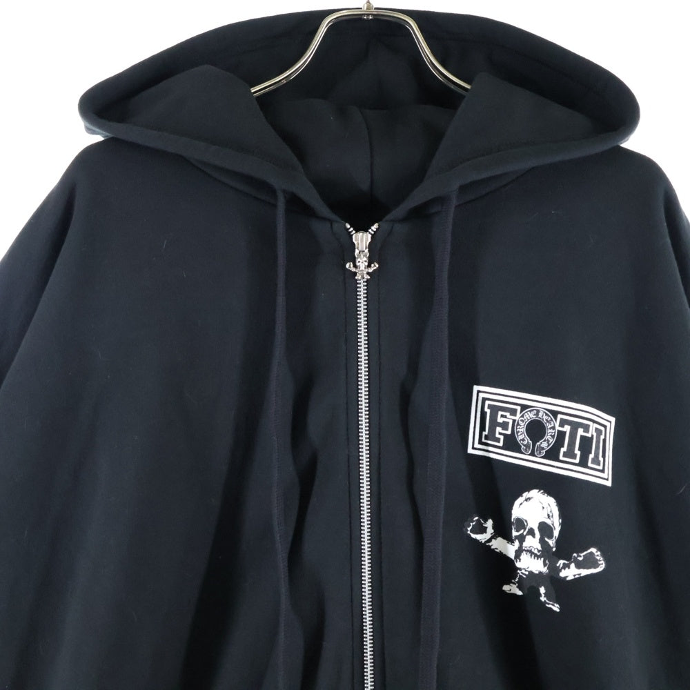CHROME HEARTS(クロムハーツ) FOTI HOODIE ZIP ジップフォティ バックフォティプリント ジップアップパーカー ブラック
