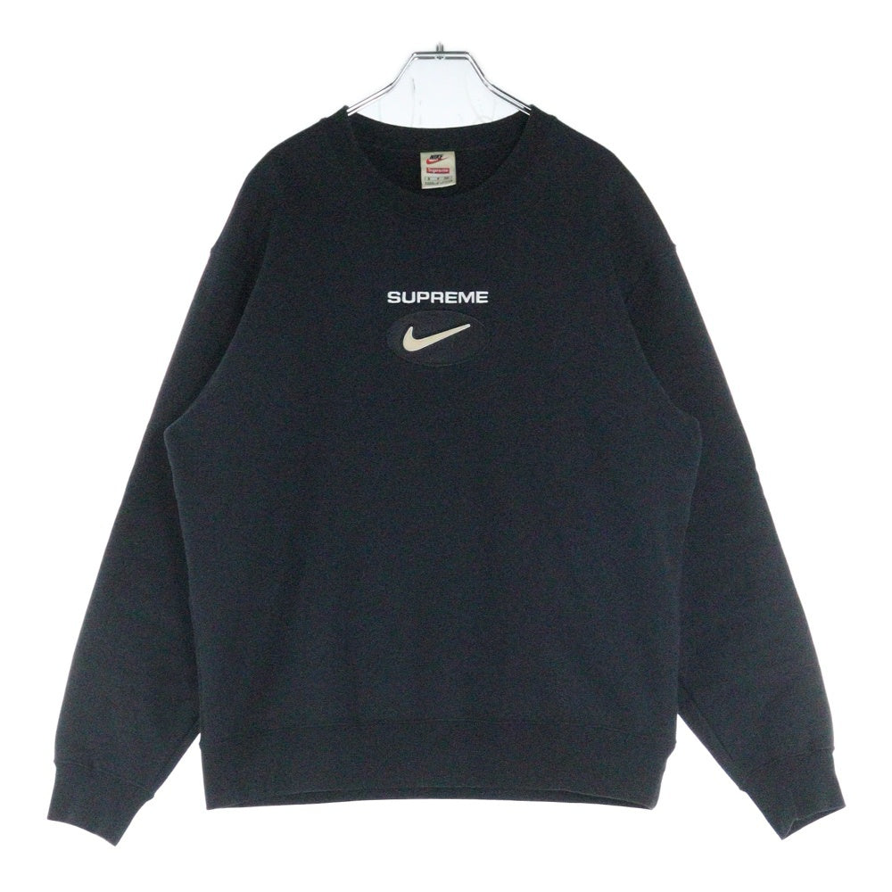 SUPREME(シュプリーム) 20AW ×NIKE Jewel Crewneck フロントロゴ クルーネック 長袖スウェット トレーナー ブラック