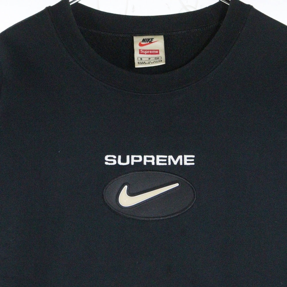 SUPREME(シュプリーム) 20AW ×NIKE Jewel Crewneck フロントロゴ クルーネック 長袖スウェット トレーナー ブラック