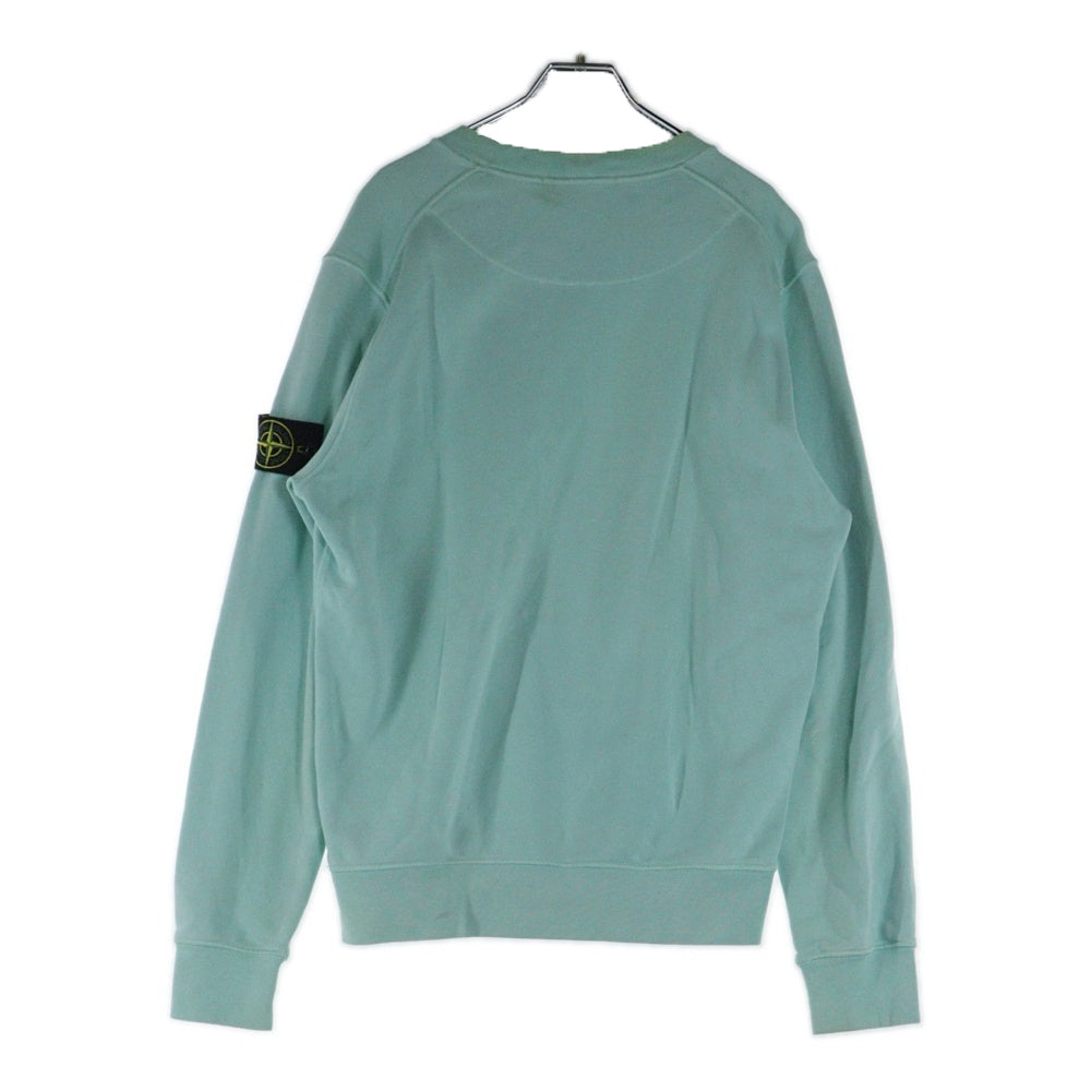 STONE ISLAND(ストーンアイランド) 21AW Crewneck Sweatshirt 袖ロゴワッペン クルーネック 長袖スウェット トレーナー ライトグリーン 741563051