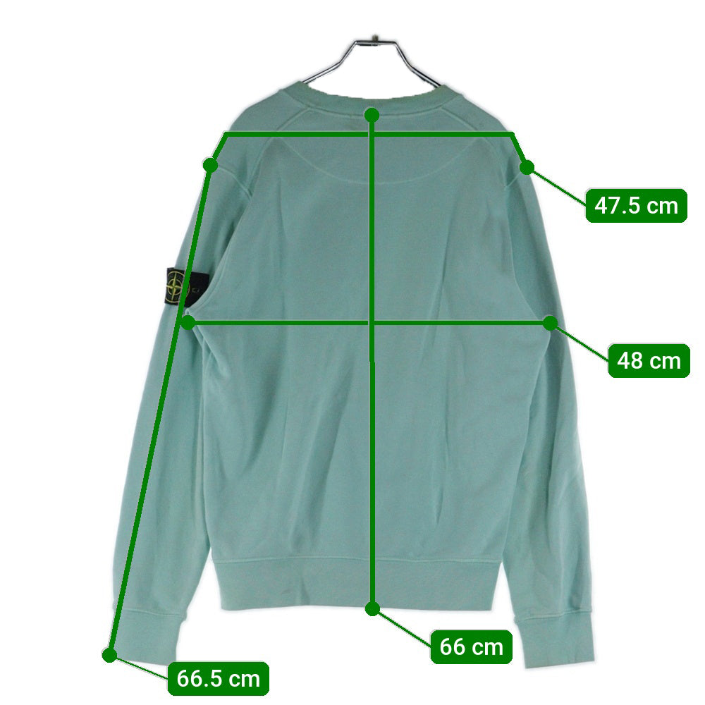 STONE ISLAND(ストーンアイランド) 21AW Crewneck Sweatshirt 袖ロゴワッペン クルーネック 長袖スウェット トレーナー ライトグリーン 741563051
