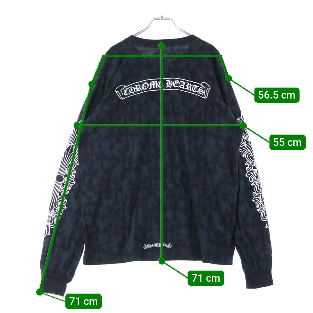 CHROME HEARTS(クロムハーツ) Graveyard Cemetery Cross L/S T-Shirt グレイブ ヤード セメタリークロス ロングTシャツ ブラック