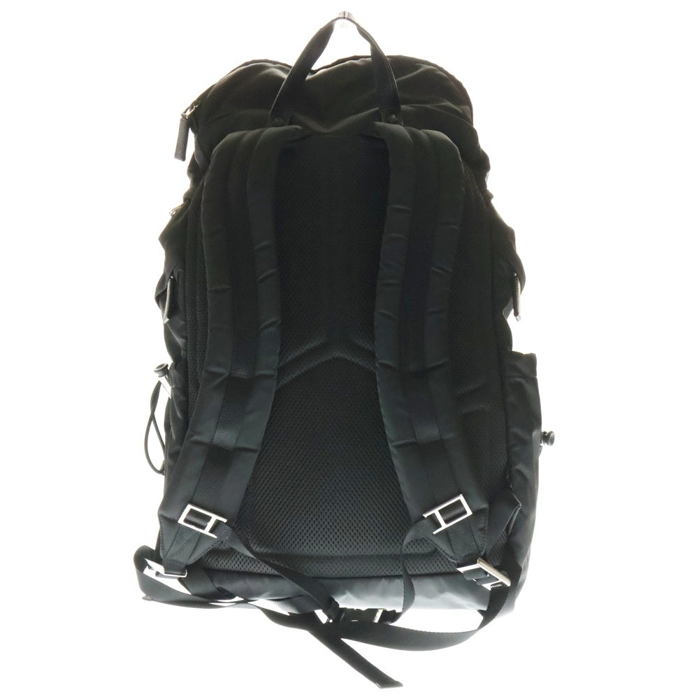 PRADA(プラダ) Re-Nylon リナイロン サフィアーノ レザー トライアングル ロゴプレート バックパック リュックサック ブラック 2VZ090 2DMG F0002