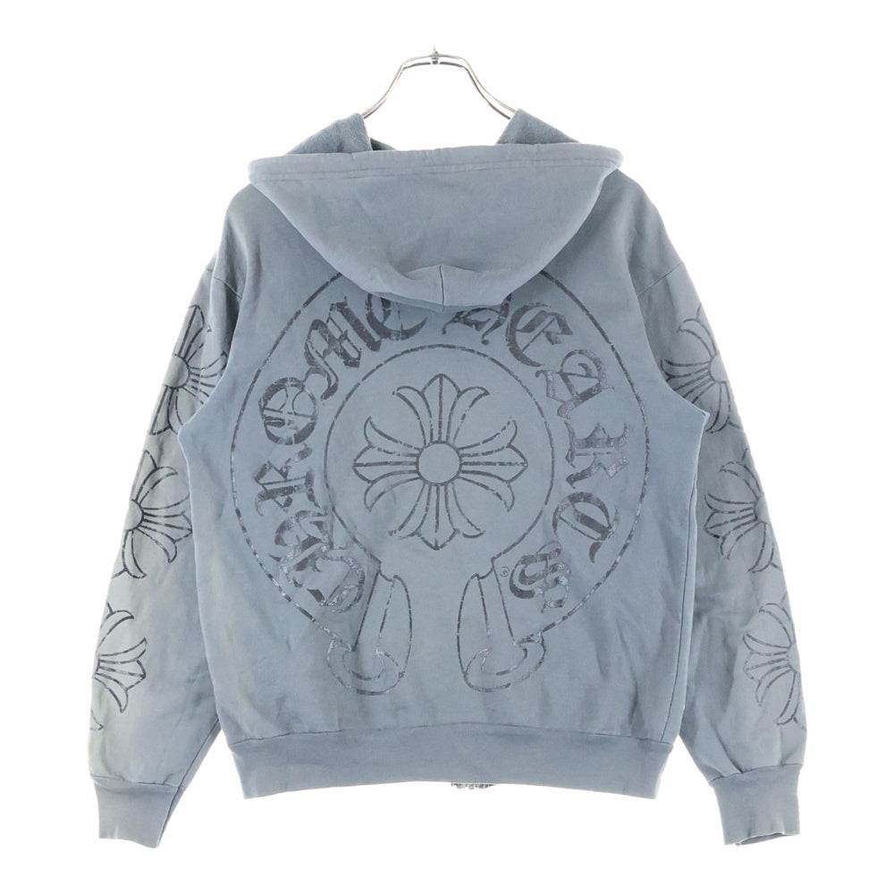 CHROME HEARTS(クロムハーツ) OLD CH PLUS 袖CHプラスプリント ジップアップ パーカー グレー
