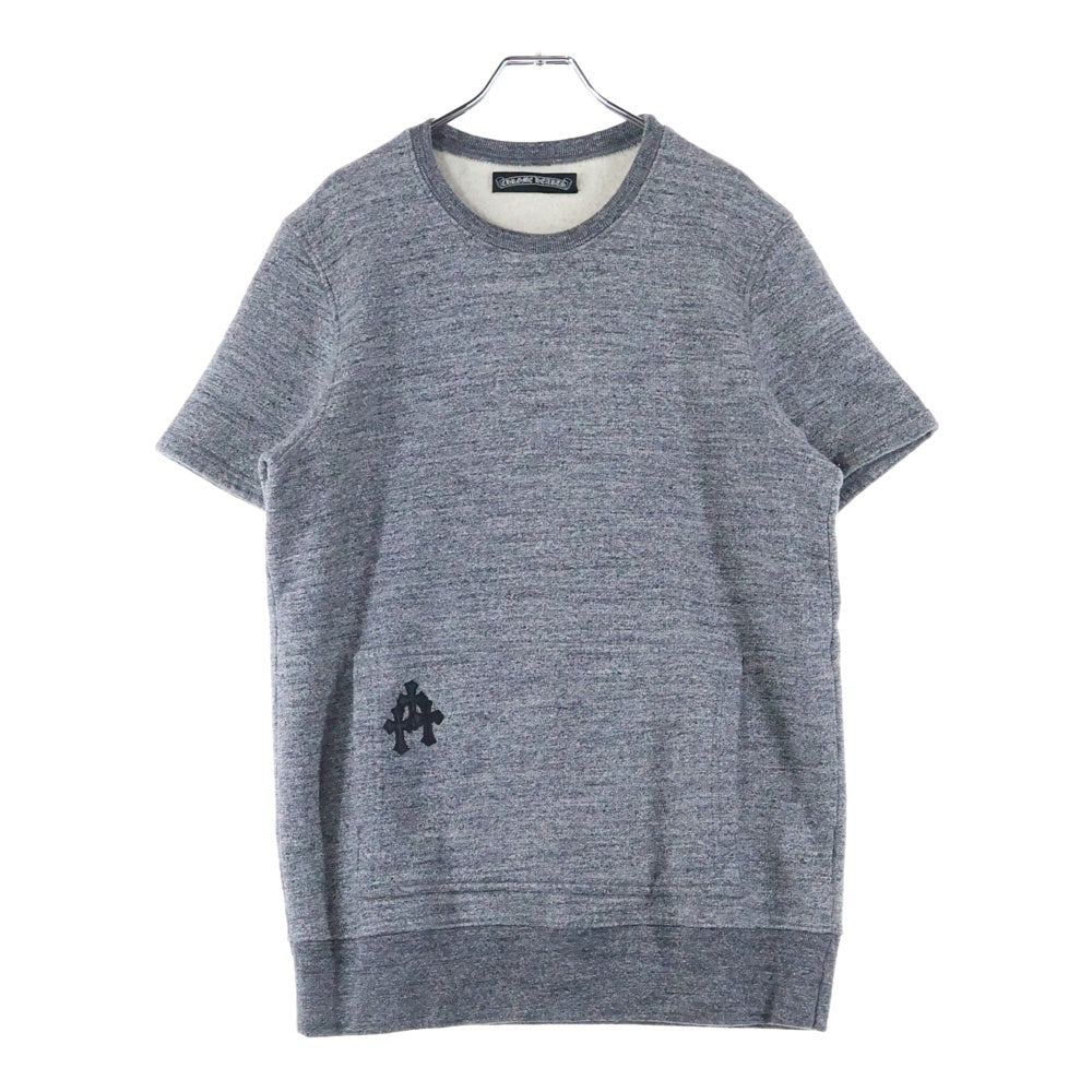 CHROME HEARTS(クロムハーツ) Cross Patch Scroll Label Crewneck Sweatshirt クロスパッチクルーネックスウェットシャツ 半袖スウェットTシャツ グレー