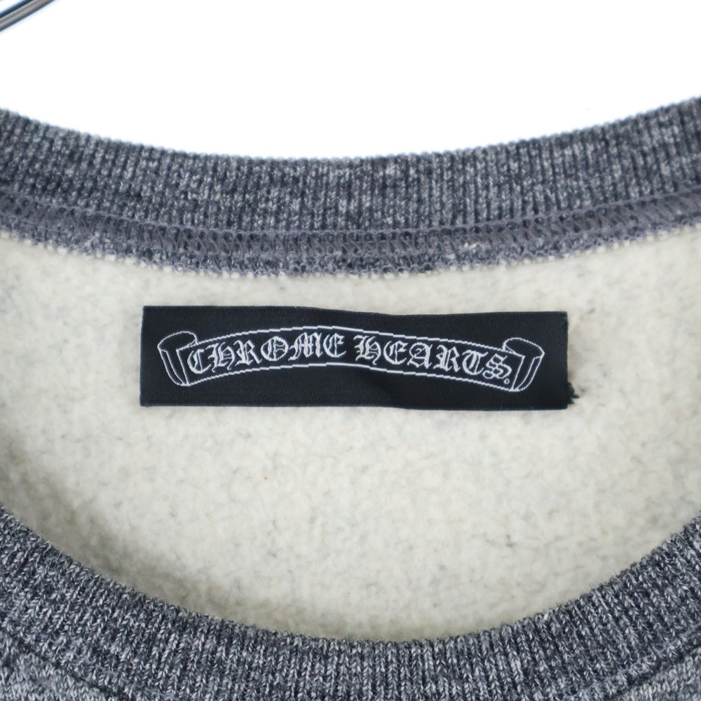 CHROME HEARTS(クロムハーツ) Cross Patch Scroll Label Crewneck Sweatshirt クロスパッチクルーネックスウェットシャツ 半袖スウェットTシャツ グレー