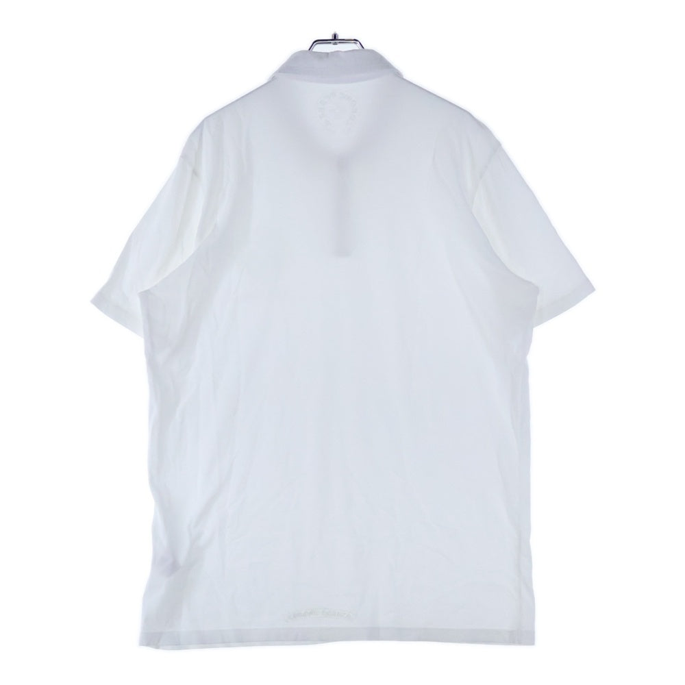 CHROME HEARTS(クロムハーツ) BS FLUER BSフレアボタン コットン 半袖ポロシャツ ホワイト
