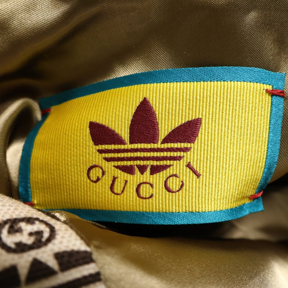 GUCCI(グッチ) 22SS ×adidas アディダス インターロッキングG トレフォイルロゴ 半袖シャツ オレンジ/ベージュ 701814 ZAIXM