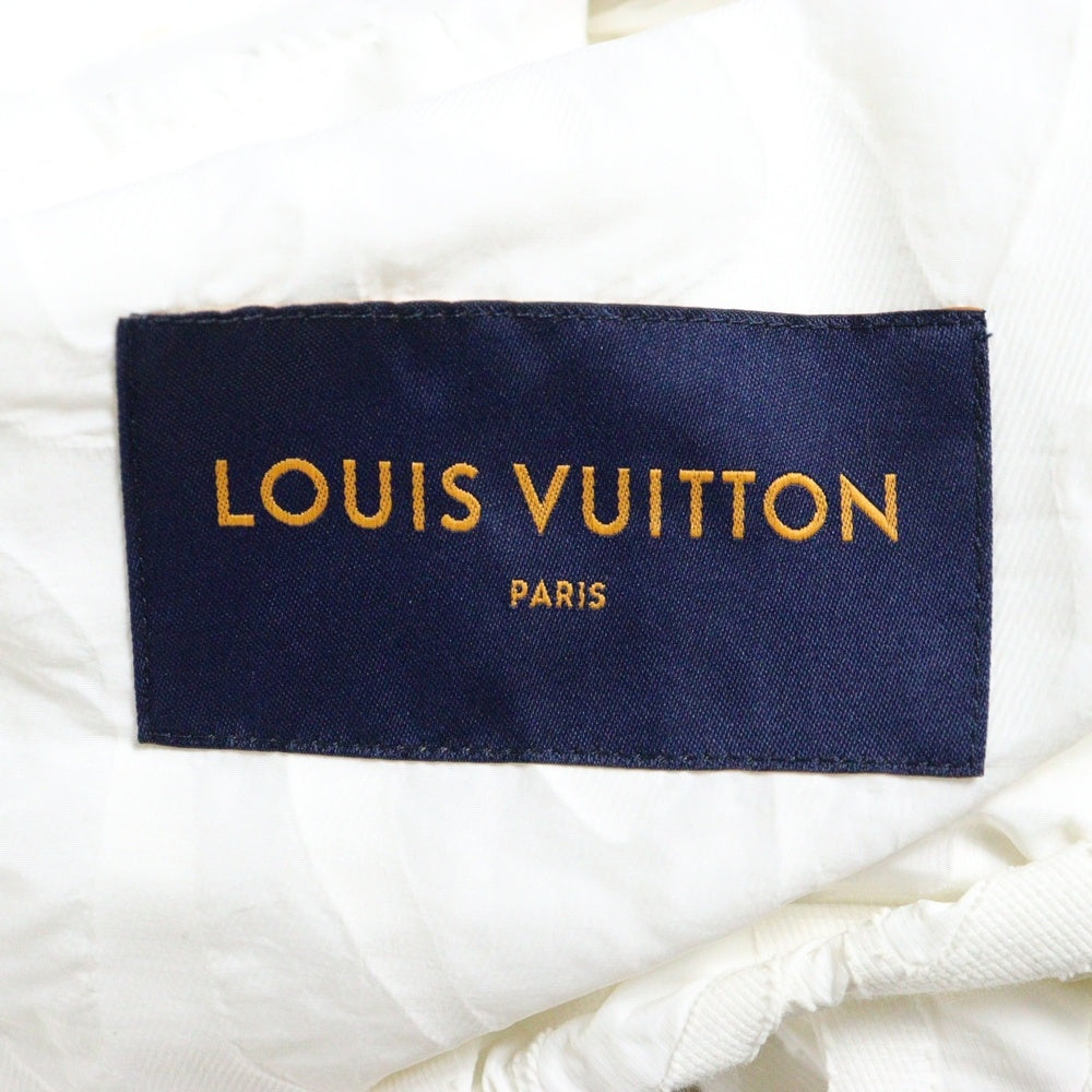 LOUIS VUITTON(ルイヴィトン) 23SS ナイロン コットン ロゴ総柄 パッカブル ライト ジップアップ フーデッドジャケット パーカー ホワイト RM231M TC1 HOB01W