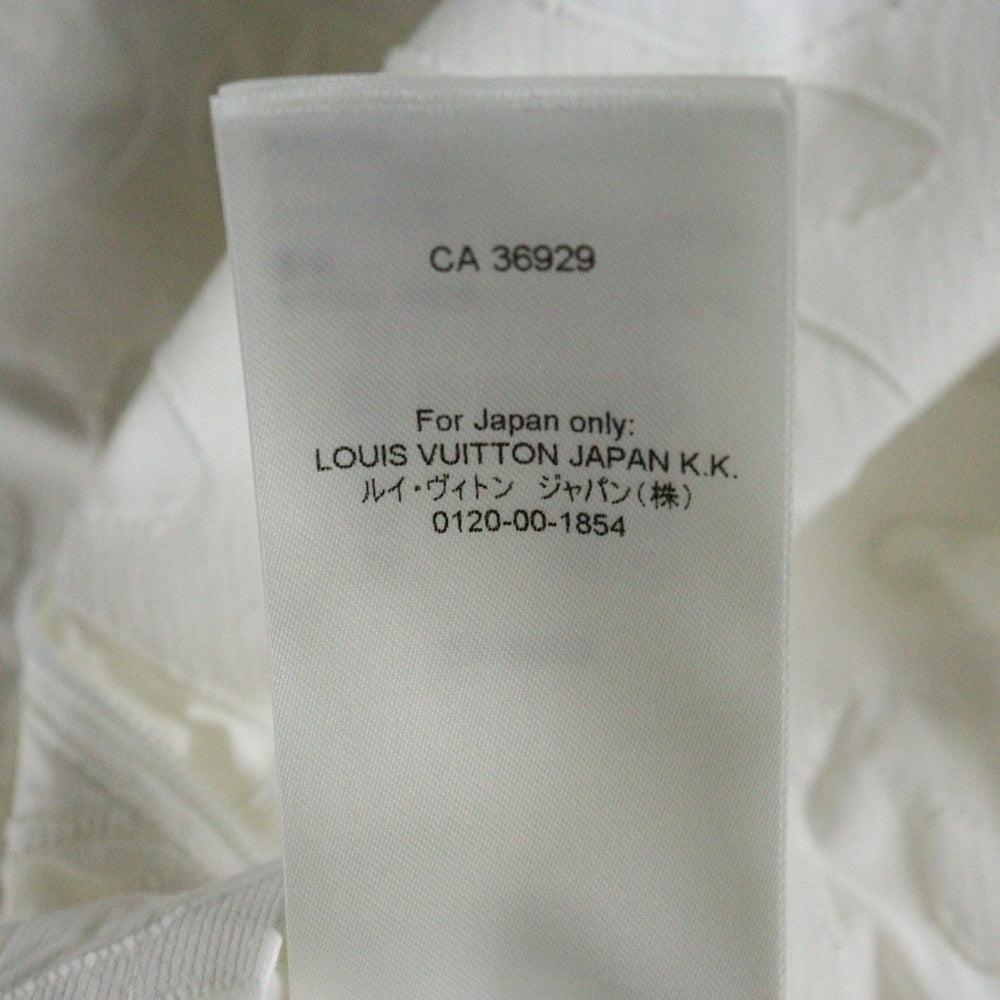 LOUIS VUITTON(ルイヴィトン) 23SS ナイロン コットン ロゴ総柄 パッカブル ライト ジップアップ フーデッドジャケット パーカー ホワイト RM231M TC1 HOB01W