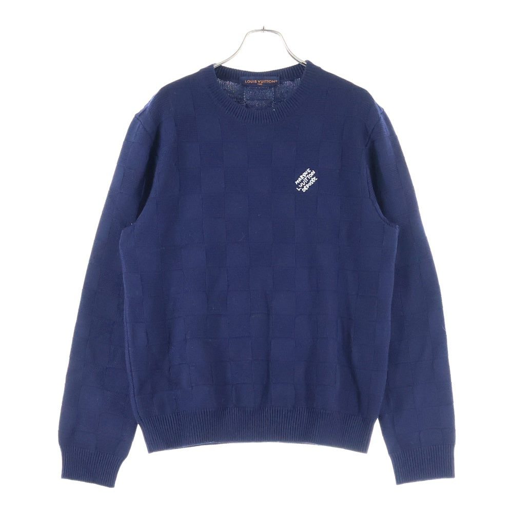LOUIS VUITTON(ルイヴィトン) 24SS ダミエ クルーネックニット ネイビー RM241 ZLL HQN69W