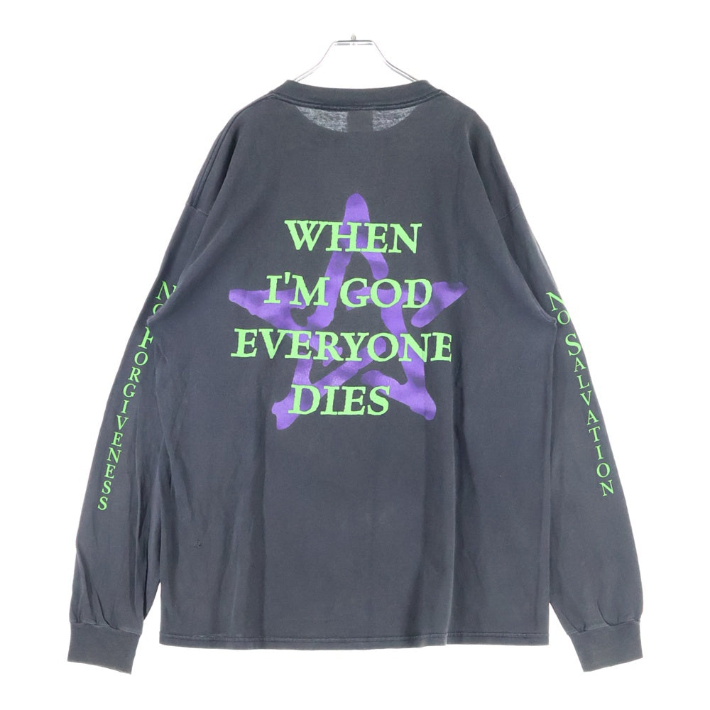VINTAGE(ヴィンテージ) 90s MARILYN MANSON 1996 NO FORGIVENESS WHEN I'M GOD EVERYONE DIES マリリンマンソン プリント長袖Tシャツ カットソー ブラック