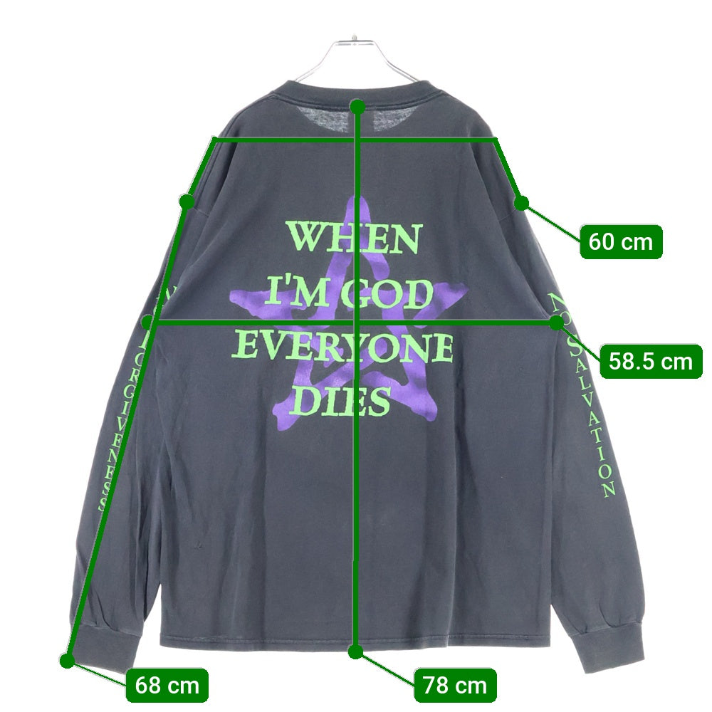 VINTAGE(ヴィンテージ) 90s MARILYN MANSON 1996 NO FORGIVENESS WHEN I'M GOD EVERYONE DIES マリリンマンソン プリント長袖Tシャツ カットソー ブラック