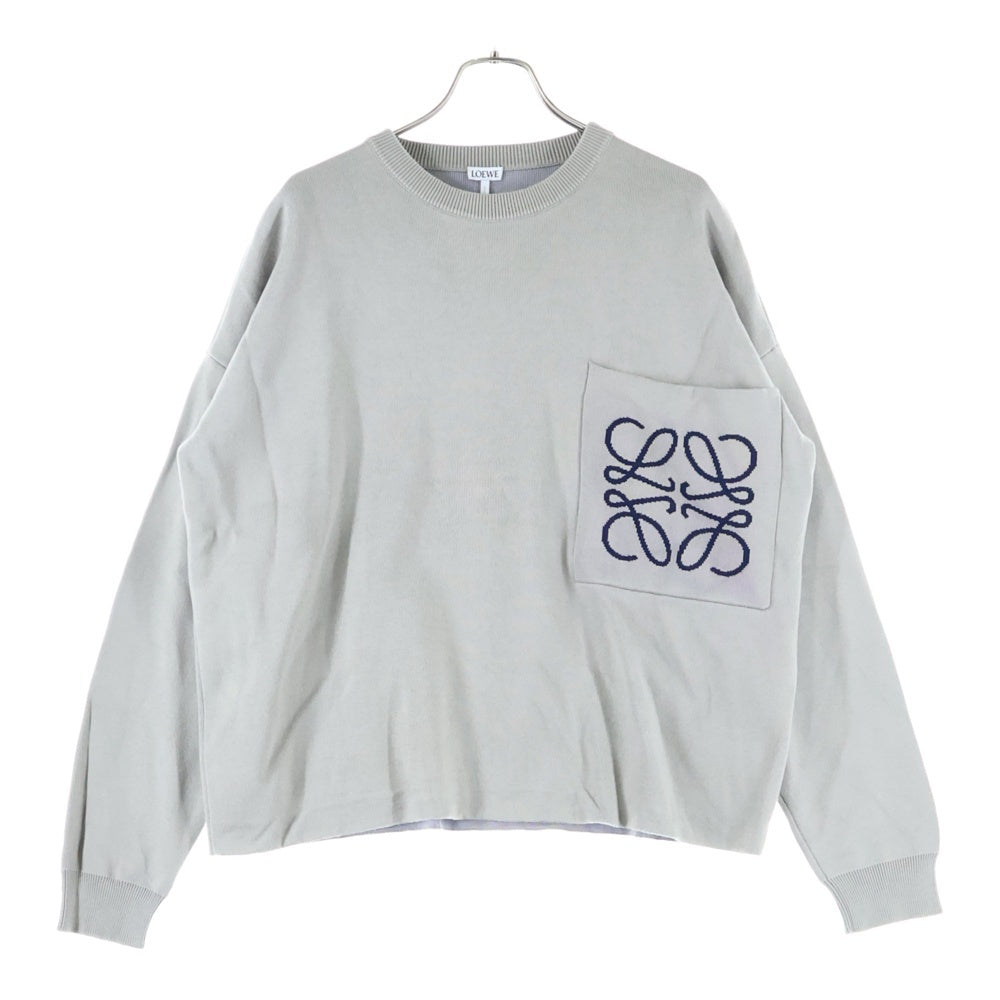 LOEWE(ロエベ) アナグラムポケット ワイドシルエットクルーネックニット グレー H526Y14KDK