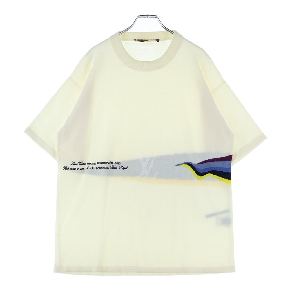 LOUIS VUITTON(ルイヴィトン) 19SS Plain Rainbow Cahmere Shirt HGN75WLZM 920N LVレインボーインタルシアカシミヤ半袖ニット アイボリー