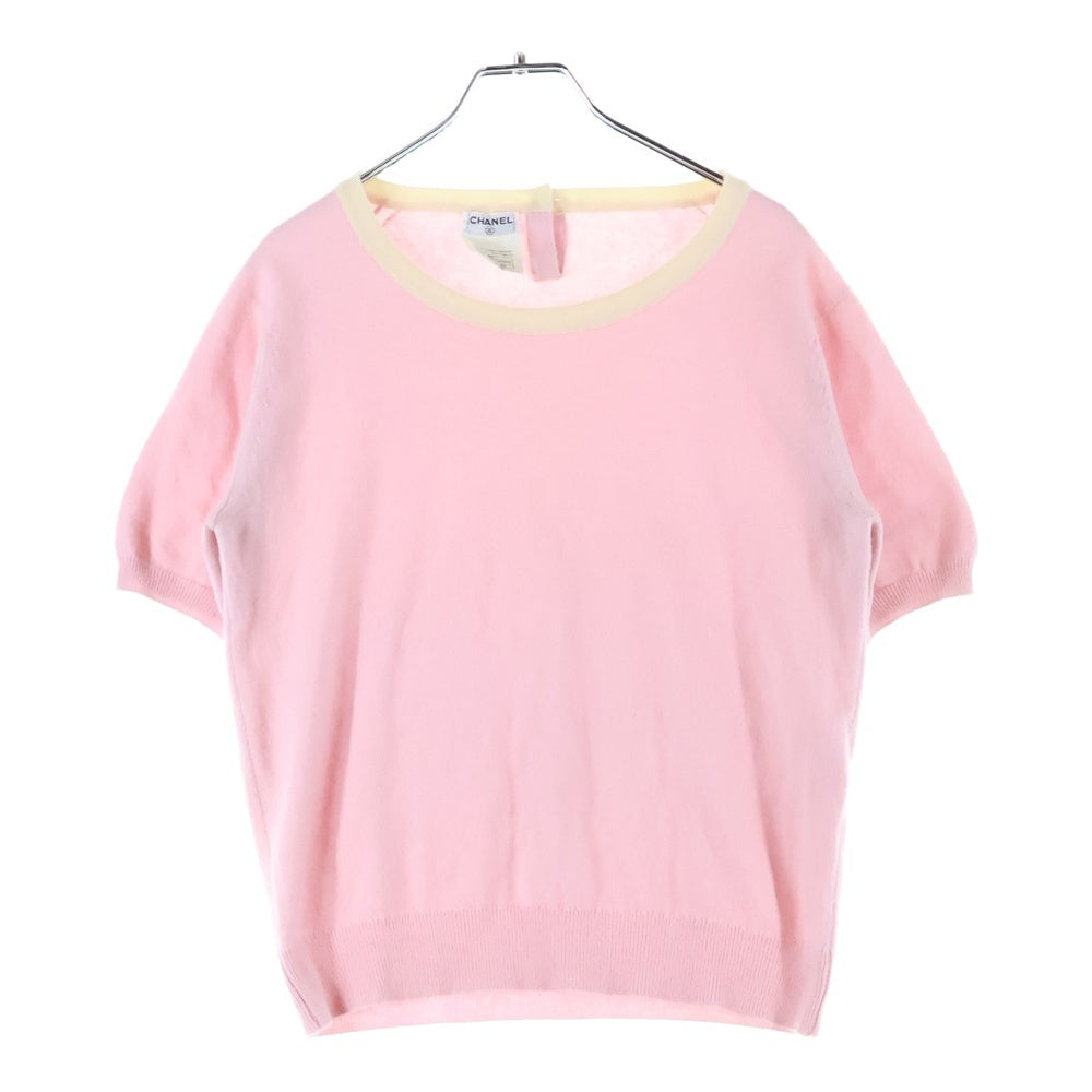 CHANEL(シャネル) カシミヤ クルーネック半袖ニット セーター ピンク レディース PO6261V00269