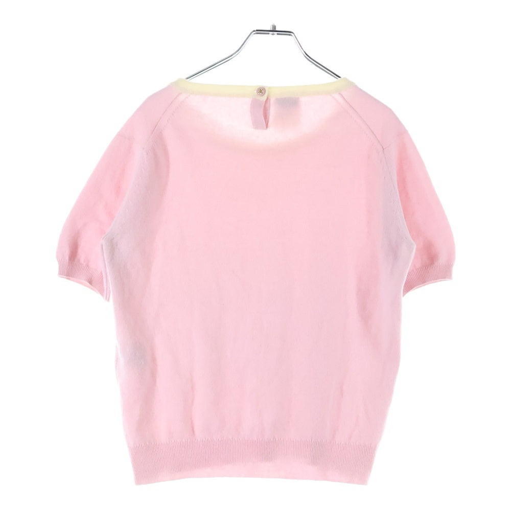 CHANEL(シャネル) カシミヤ クルーネック半袖ニット セーター ピンク レディース PO6261V00269