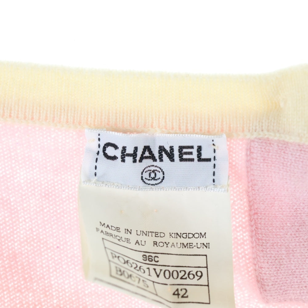 CHANEL(シャネル) カシミヤ クルーネック半袖ニット セーター ピンク レディース PO6261V00269