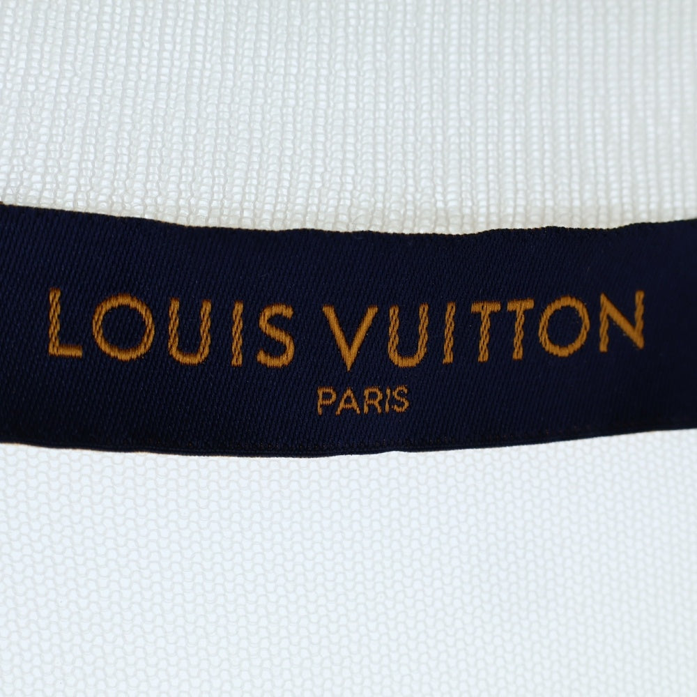 LOUIS VUITTON(ルイヴィトン) カシミヤ LV ロゴ ジャガード シースルー メッシュ半袖Tシャツ ホワイト HGN74WJYL