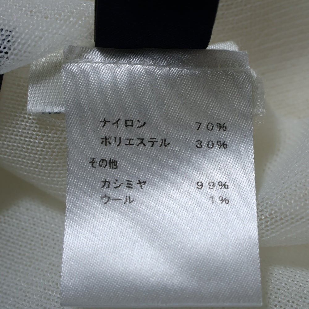 LOUIS VUITTON(ルイヴィトン) カシミヤ LV ロゴ ジャガード シースルー メッシュ半袖Tシャツ ホワイト HGN74WJYL