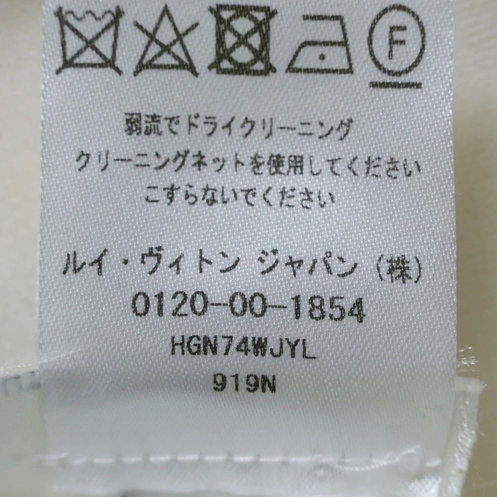 LOUIS VUITTON(ルイヴィトン) カシミヤ LV ロゴ ジャガード シースルー メッシュ半袖Tシャツ ホワイト HGN74WJYL
