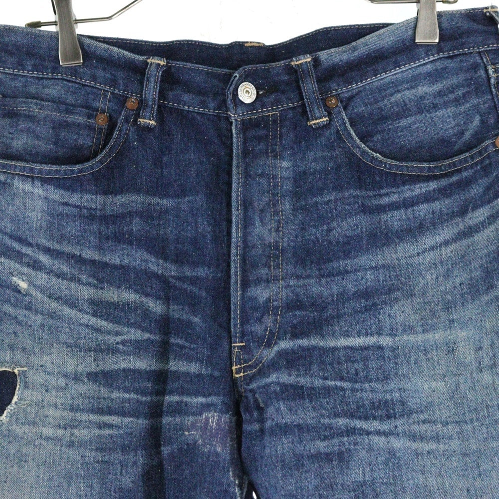 New Manual(ニュー マニュアル) #033 LV 60'S JEANS ダメージ加工 ストレート デニムパンツ インディゴ