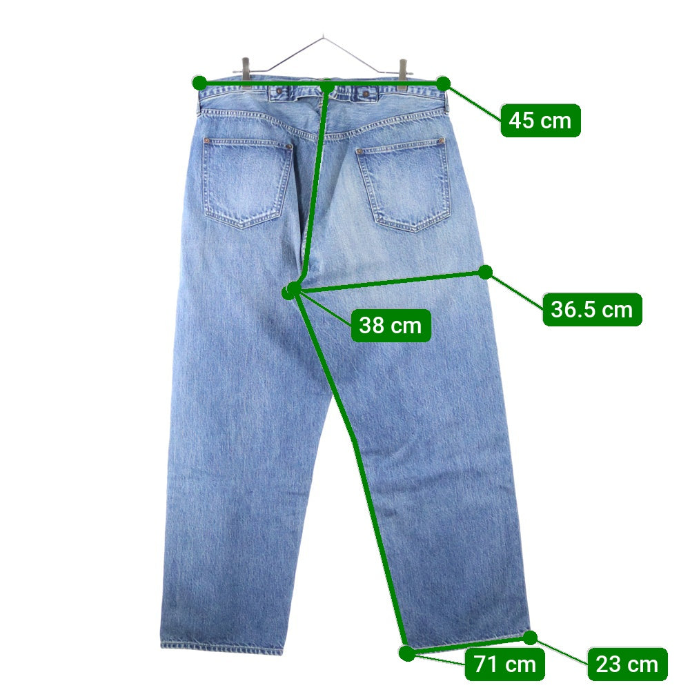 A.PRESSE(アプレッセ) No.22 Washed Wide Denim Pants ウォッシュド加工 ストレート デニムパンツ インディゴ AP-4003