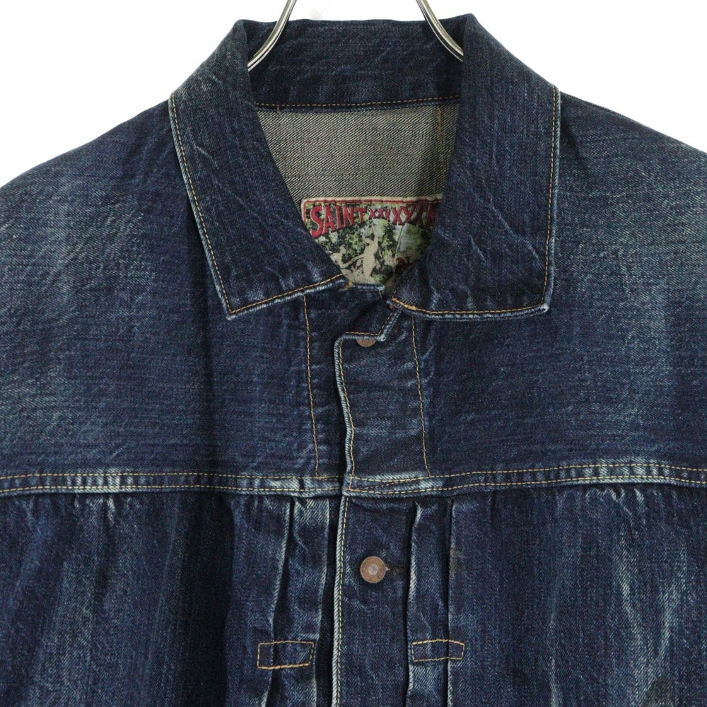 SAINT MICHAEL(セントマイケル) 24SS BJ DENIM JACKET FIRST BLUE ヴィンテージ加工 デニムジャケット インディゴ SM-YS8-0000-C72
