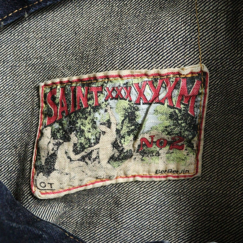 SAINT MICHAEL(セントマイケル) 24SS BJ DENIM JACKET FIRST BLUE ヴィンテージ加工 デニムジャケット インディゴ SM-YS8-0000-C72