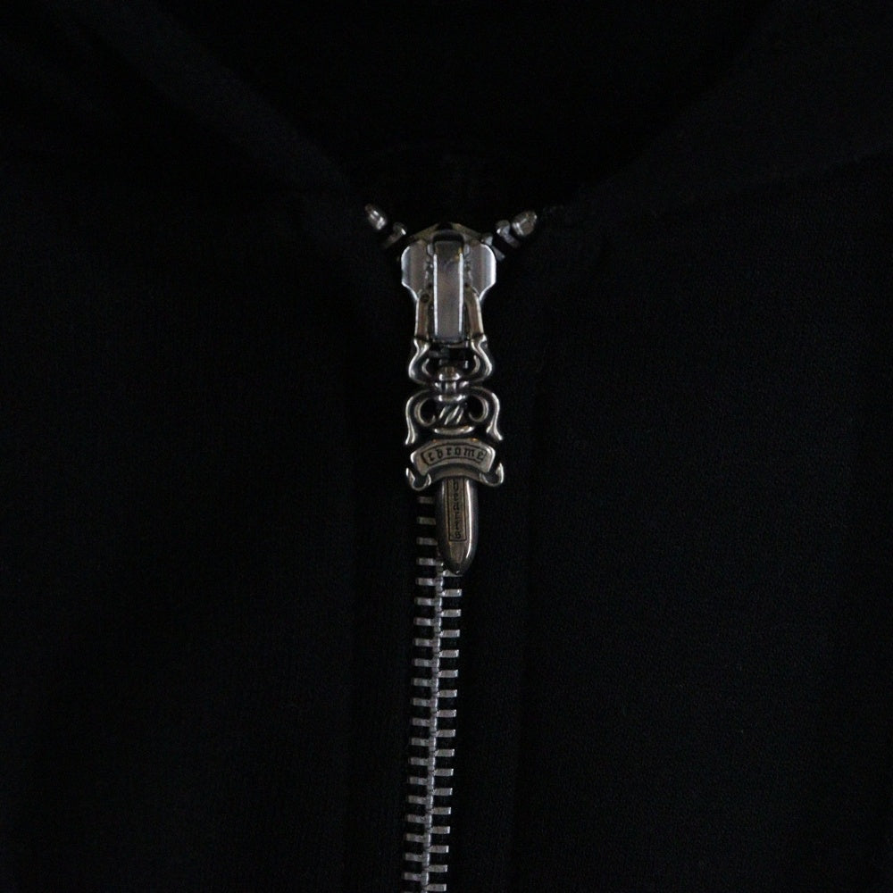 CHROME HEARTS(クロムハーツ) SWTSHRT HD ZIP アームロゴ ジップアップパーカー スウェット ブラック