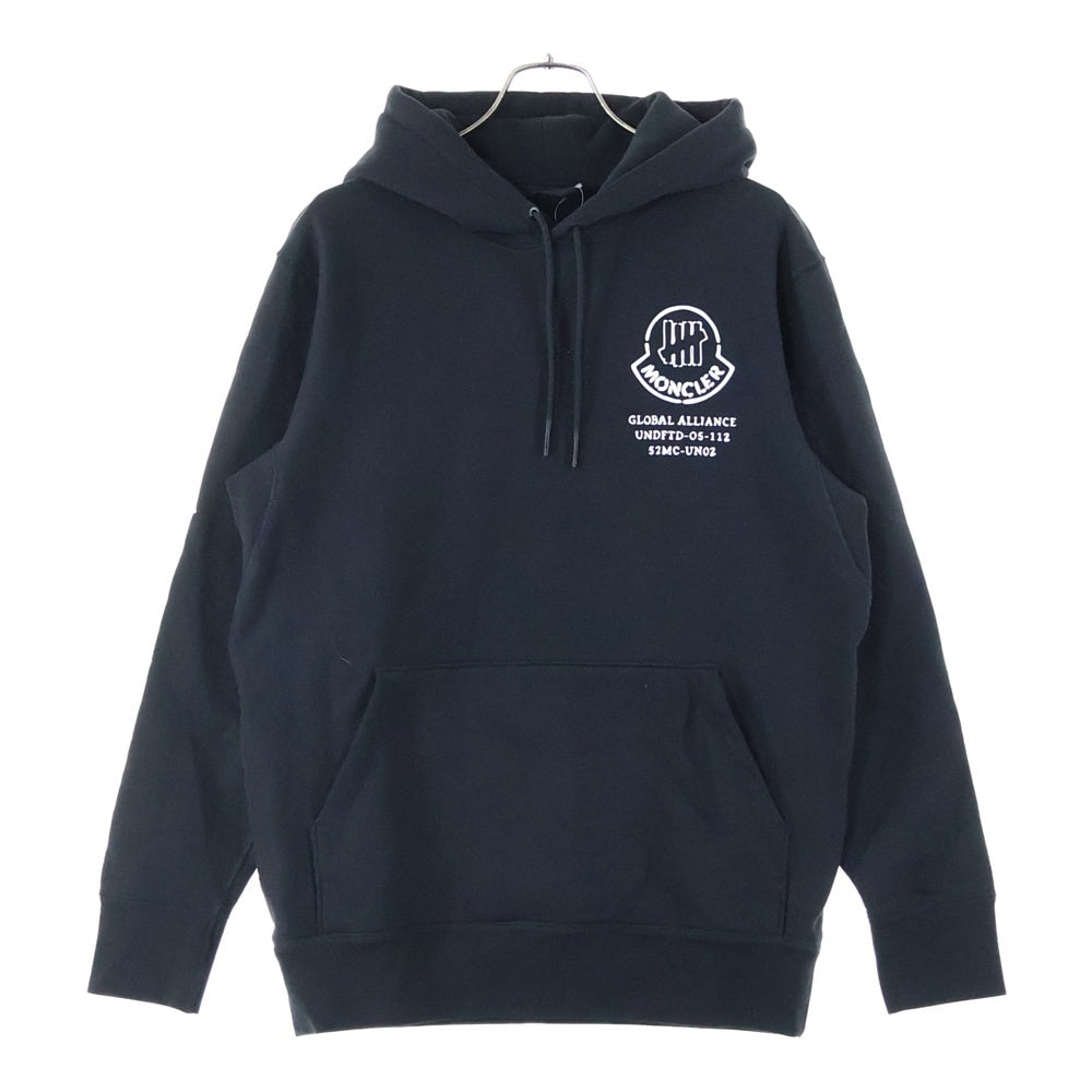 MONCLER(モンクレール) 20AW MAGLIA GIROCOLLO フロントロゴプリント プルオーバーパーカー ブラック F20928G71910 V8187