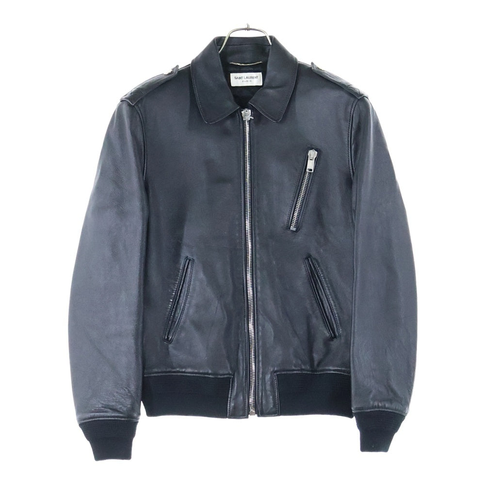 SAINT LAURENT PARIS(サンローランパリ) ラムスキン ジップアップ ブルゾンジャケット ブラック 397463 Y5KI1