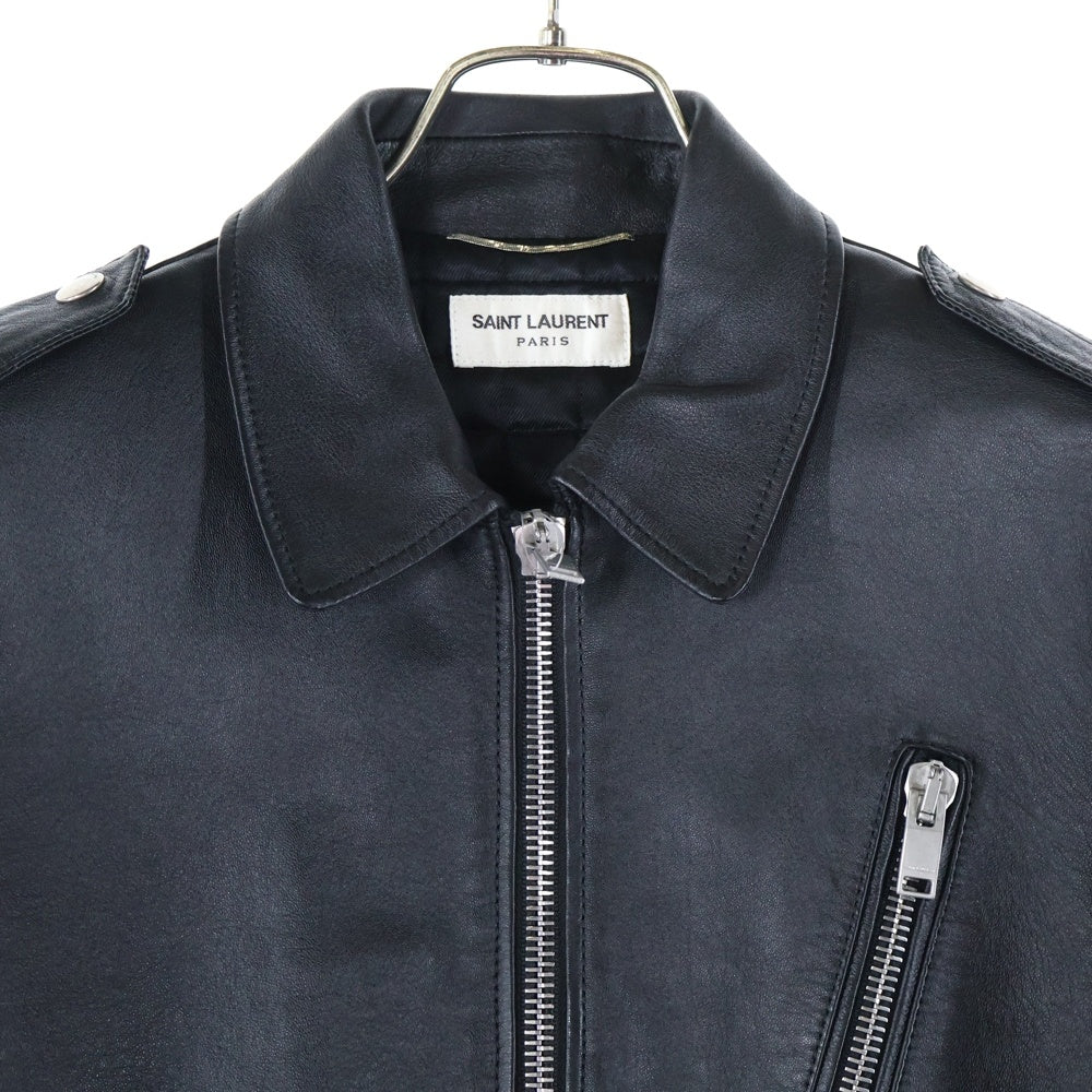 SAINT LAURENT PARIS(サンローランパリ) ラムスキン ジップアップ ブルゾンジャケット ブラック 397463 Y5KI1