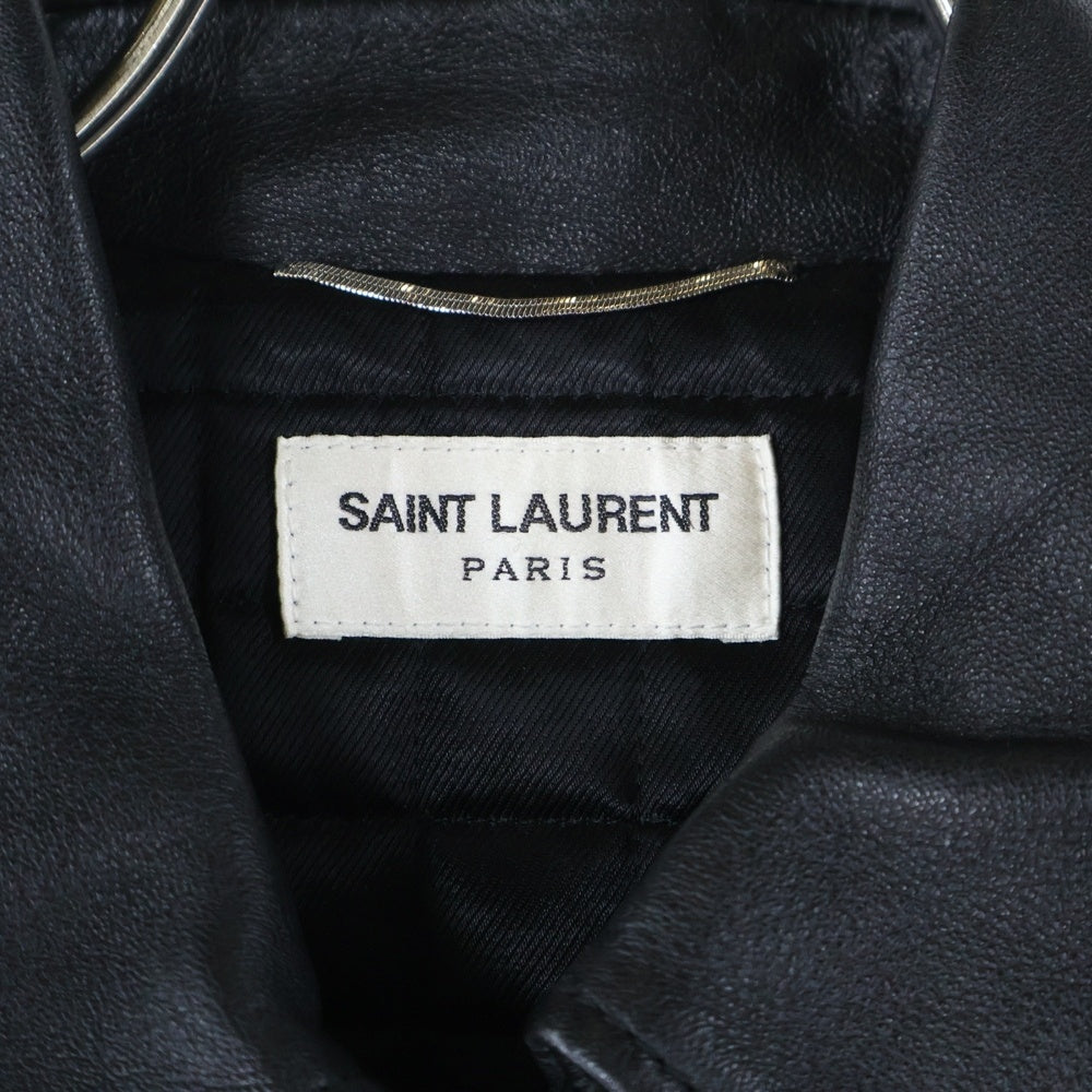 SAINT LAURENT PARIS(サンローランパリ) ラムスキン ジップアップ ブルゾンジャケット ブラック 397463 Y5KI1