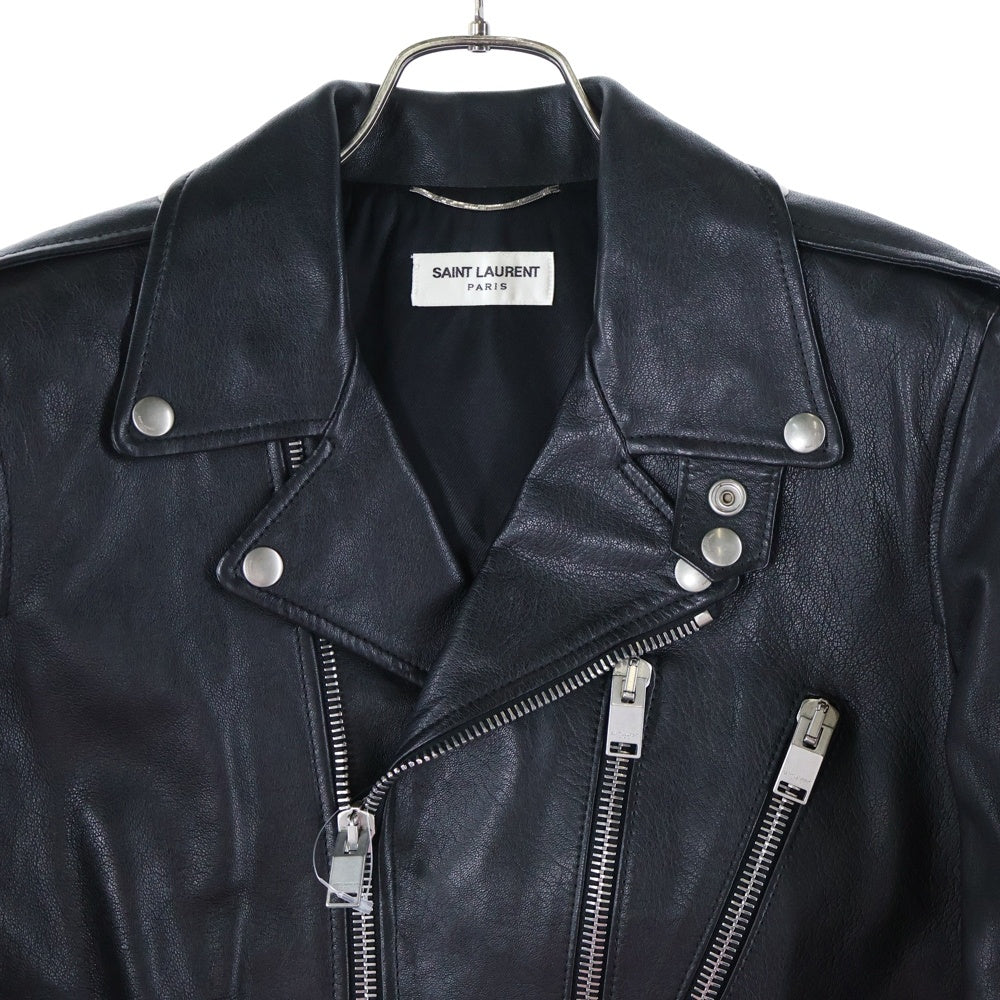 SAINT LAURENT PARIS(サンローランパリ) L17 ラムスキン モーターサイクル ライダースジャケット ブラック 361694 Y5GC1