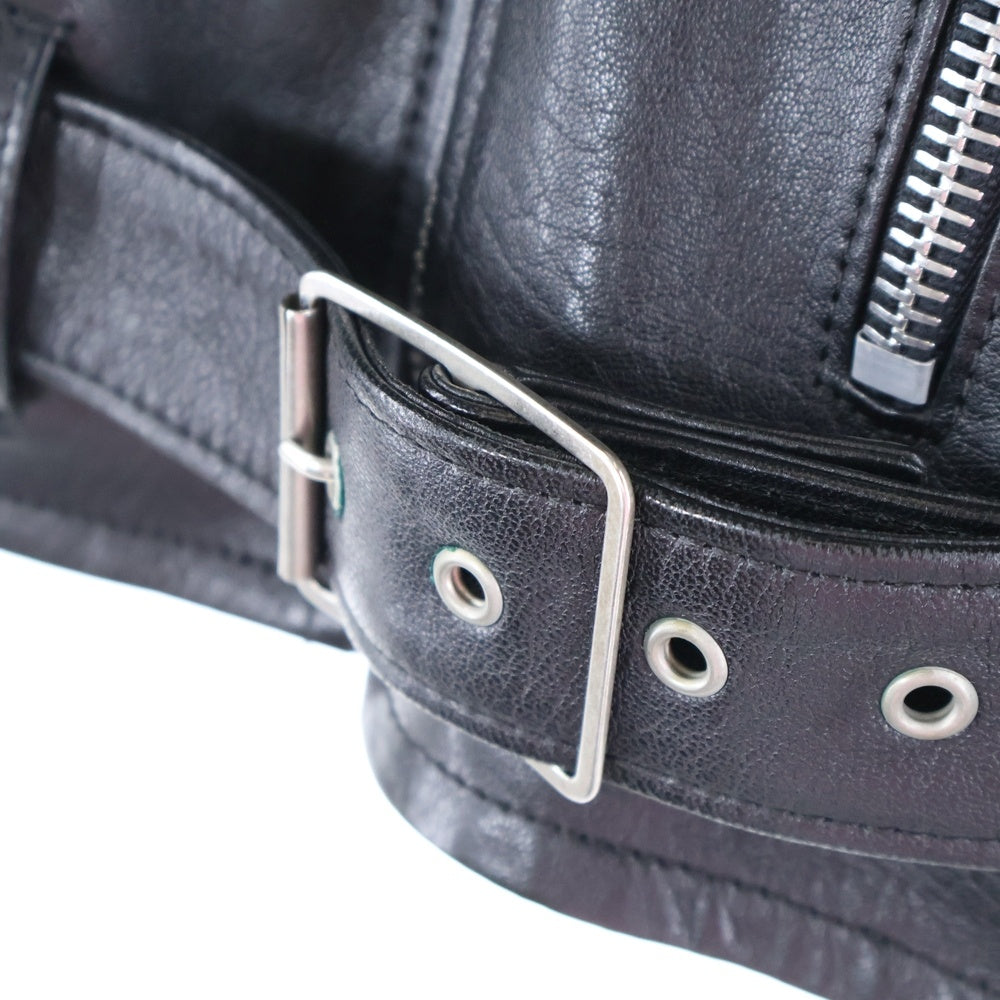 SAINT LAURENT PARIS(サンローランパリ) L17 ラムスキン モーターサイクル ライダースジャケット ブラック 361694 Y5GC1