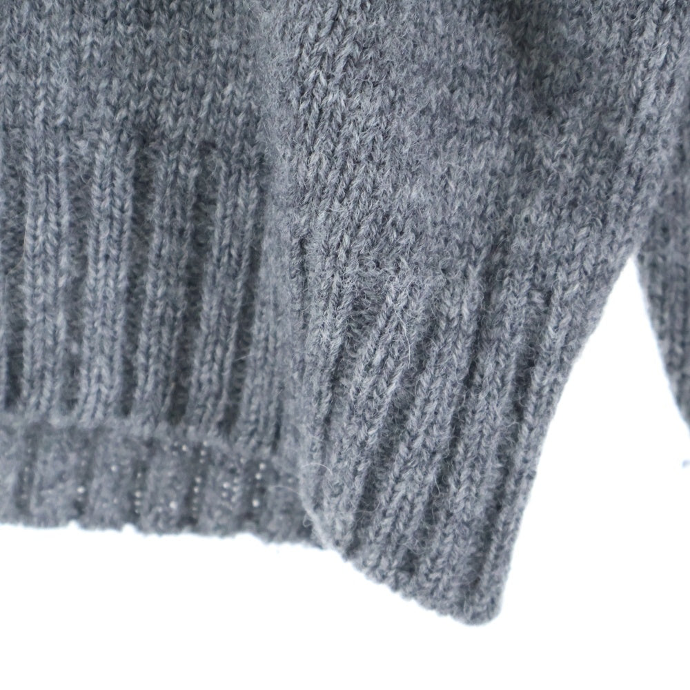 CELINE(セリーヌ) 20SS Logo Crest Crew Neck Knit フロントフェルト クルーネック 長袖ニット トレーナー グレー 2A97C150I