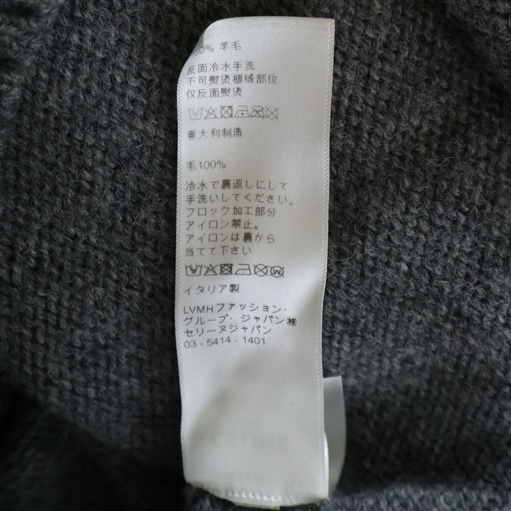 CELINE(セリーヌ) 20SS Logo Crest Crew Neck Knit フロントフェルト クルーネック 長袖ニット トレーナー グレー 2A97C150I