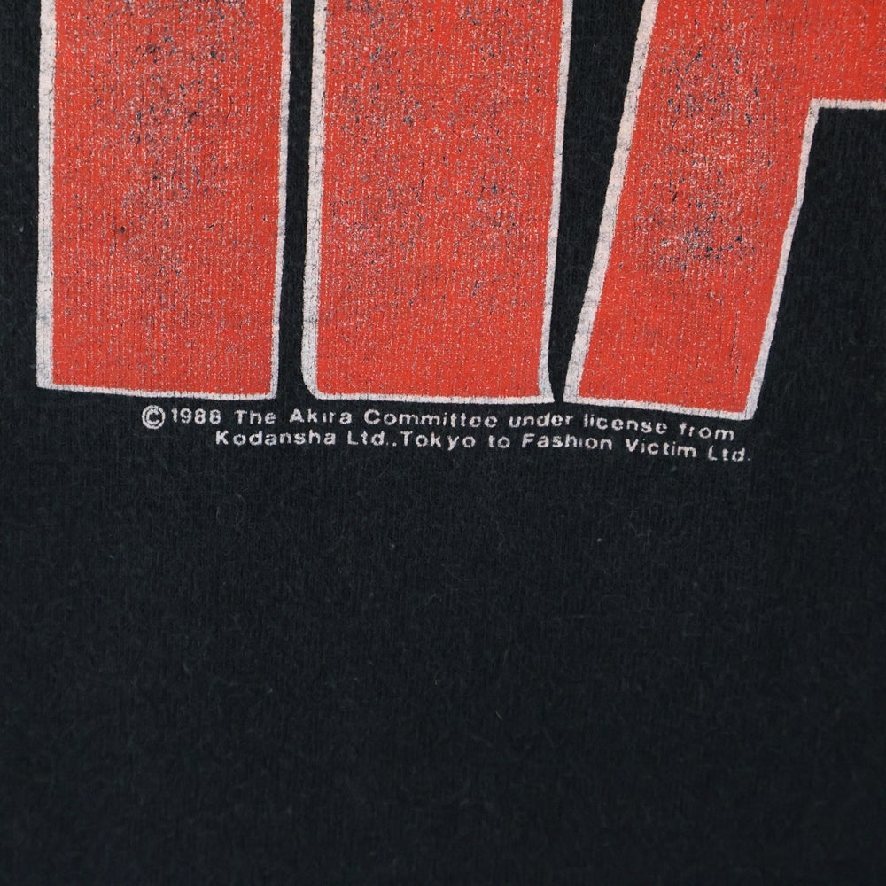 VINTAGE(ヴィンテージ) 80S AKIRA 1988 金田vsジョーカー 両面プリント クルーネック 半袖Tシャツ ブラック