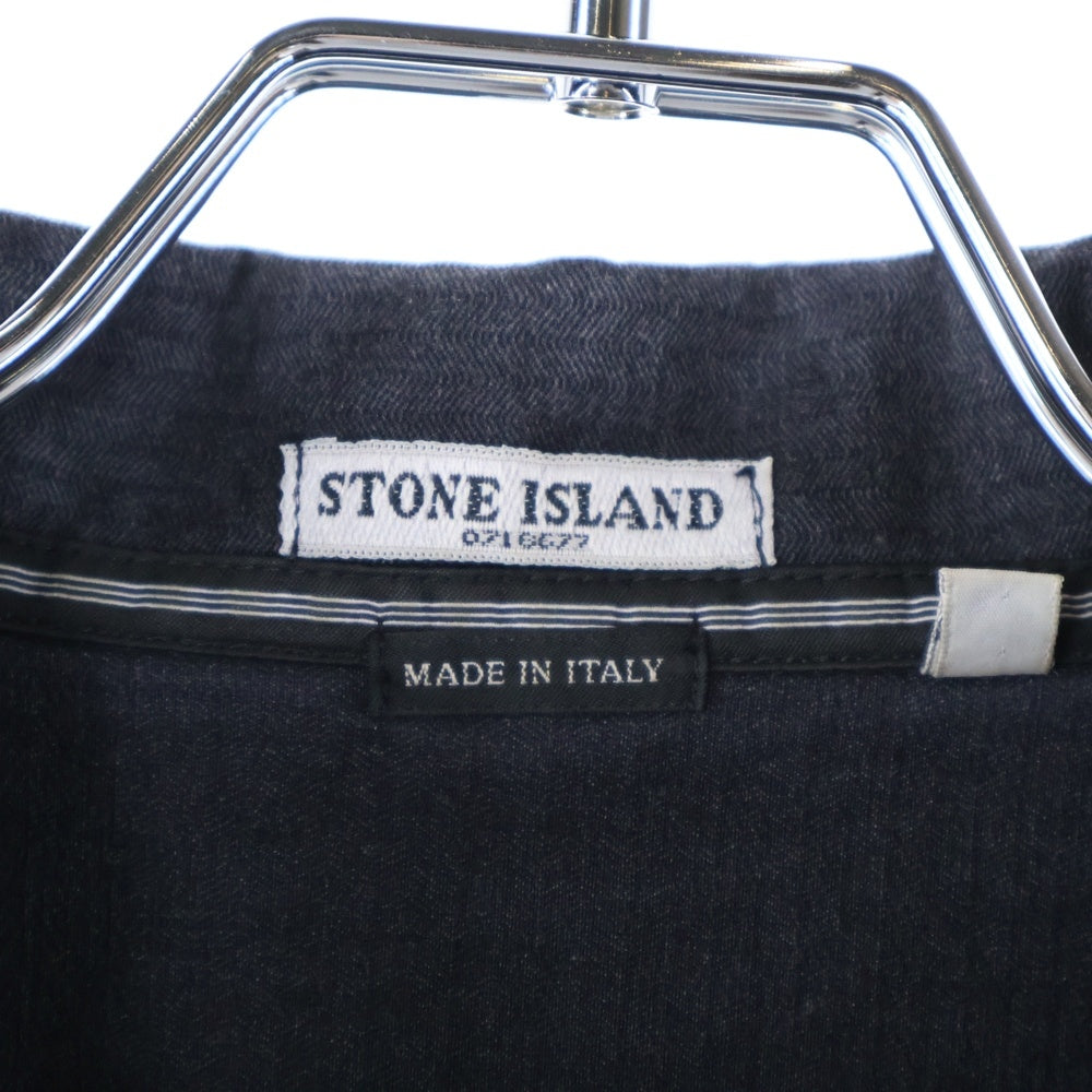 STONE ISLAND(ストーンアイランド) ポケットロゴ刺繍 コットン 長袖シャツ ワークシャツ グレー 43151407
