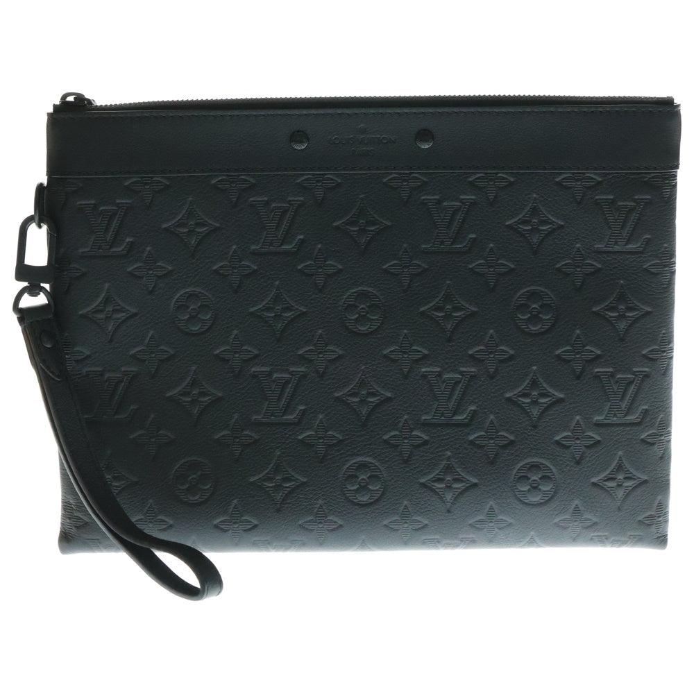 LOUIS VUITTON(ルイヴィトン) ポシェット トゥ ゴー モノグラムシャドウ レザークラッチバッグ ブラック M81570/ICチップ
