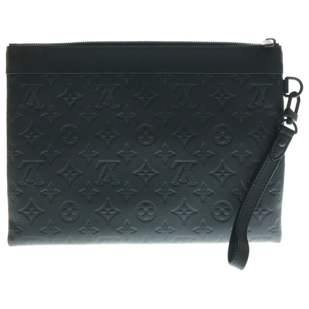 LOUIS VUITTON(ルイヴィトン) ポシェット トゥ ゴー モノグラムシャドウ レザークラッチバッグ ブラック M81570/ICチップ