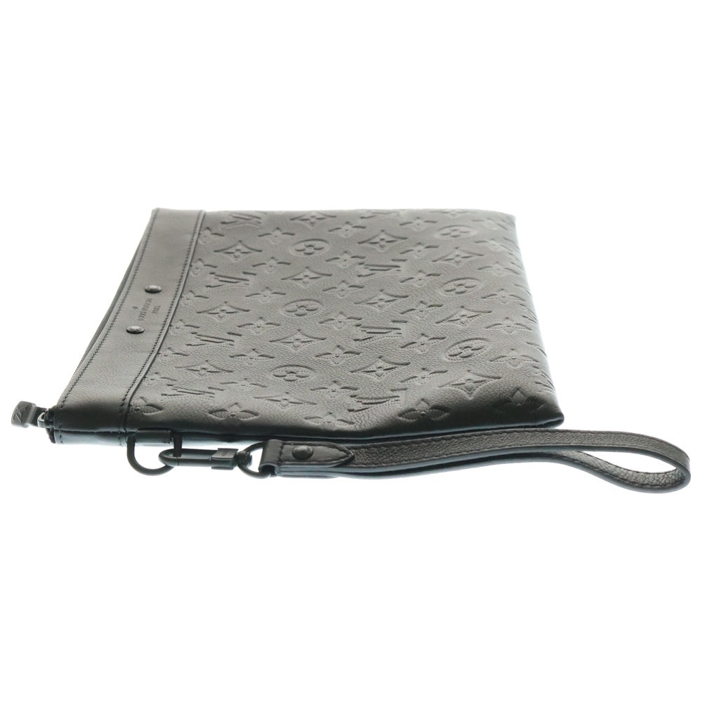 LOUIS VUITTON(ルイヴィトン) ポシェット トゥ ゴー モノグラムシャドウ レザークラッチバッグ ブラック M81570/ICチップ