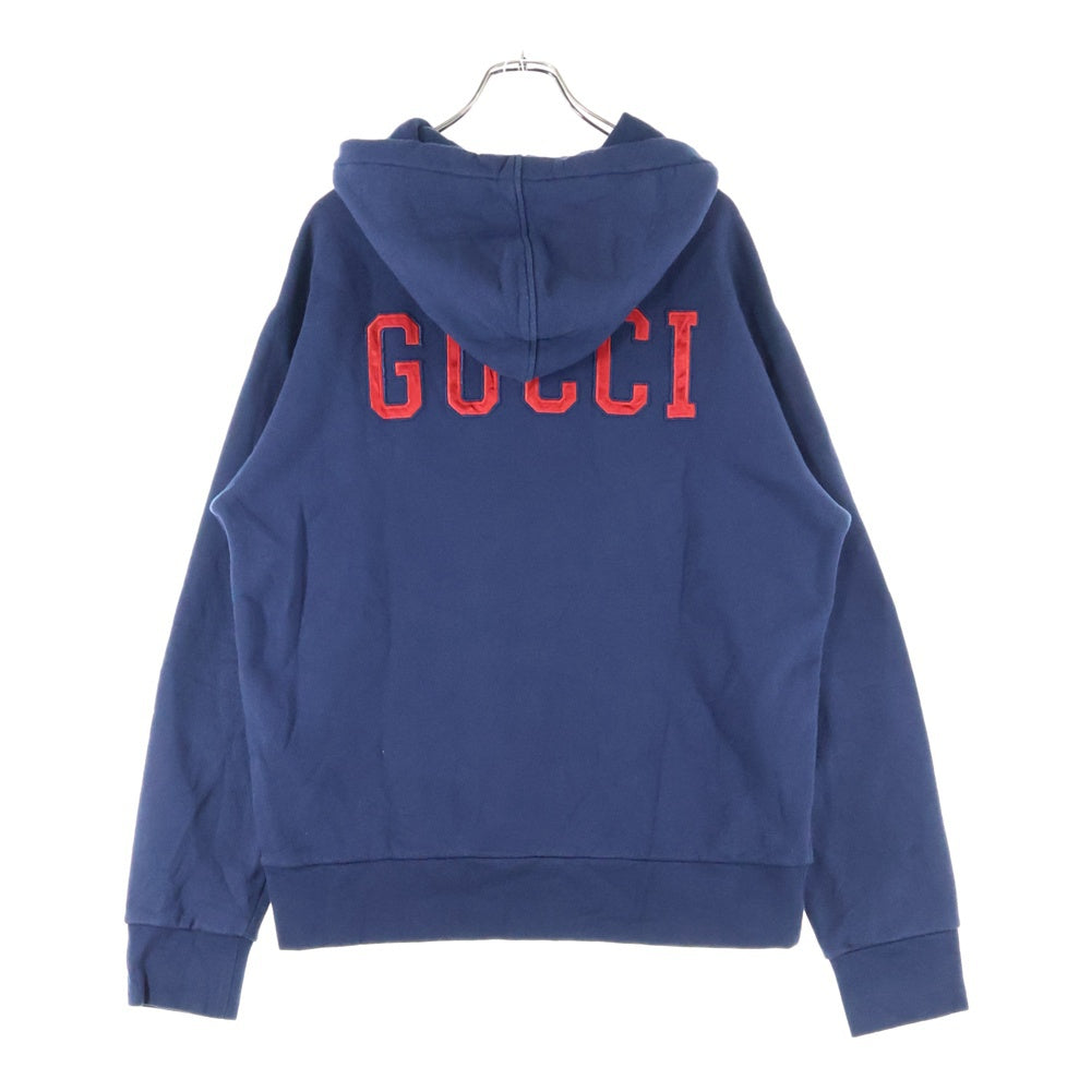 GUCCI(グッチ) 18AW ×MLB NY ニューヨーク ヤンキース フロント刺繍 ジップアップパーカー ネイビー 519681 X9Y96