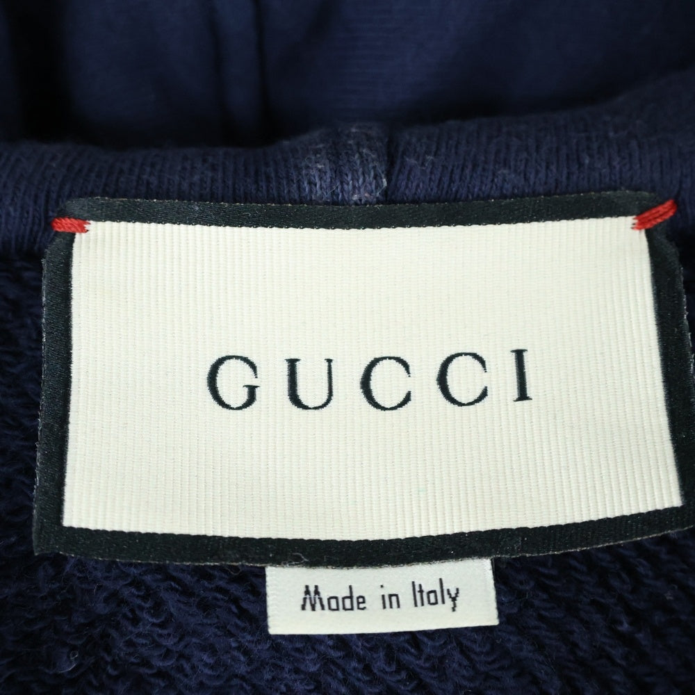 GUCCI(グッチ) 18AW ×MLB NY ニューヨーク ヤンキース フロント刺繍 ジップアップパーカー ネイビー 519681 X9Y96